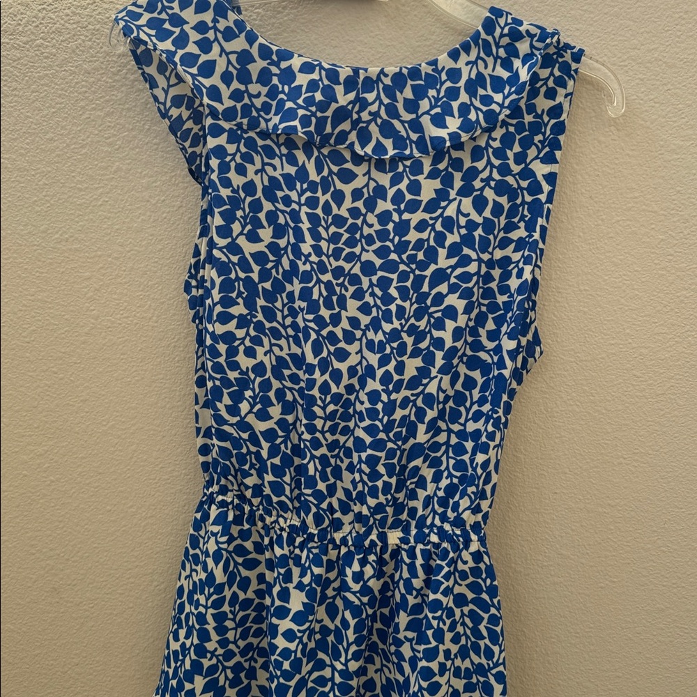 Max Studio Blue and White Ruffle Blouse - Picture 3 of 7